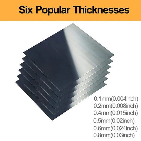 Spring Steel Shim Sheet Set 1095 Blue Tempered Polished Finish 6 Pieces With Thicknesses 0.004 0.008 0.015 0.02 0.024 0.03 Inch 6 Inch Width And 6 Inch Length Ideal For Die Makers And Machinery Maintenance Pros, six metal sheets
