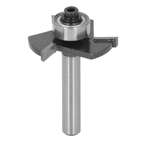 One Eighth Inch T Slot Router Bit With Quarter Inch Shank, Three Flute Ball Bearing Cutter And Half Inch Bearing, Tungsten Carbide Tip