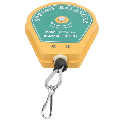 Retractable Tool Balancer For 3 To 5 Kg Tools, Heavy Duty Fixture Holder with hook, green and yellow plastic casing