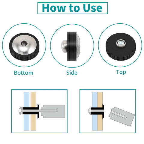 All Purpose Aluminum Blind Rivet Kit With Tri Grip Pop Rivets For Kayak Boat Marine Use 3/16 Inch By 1/2 Inch Black Pack Of 100 Rivets Durable Aluminum Body No Plastic Zorveiio, showing bottom, side, top views and use diagram