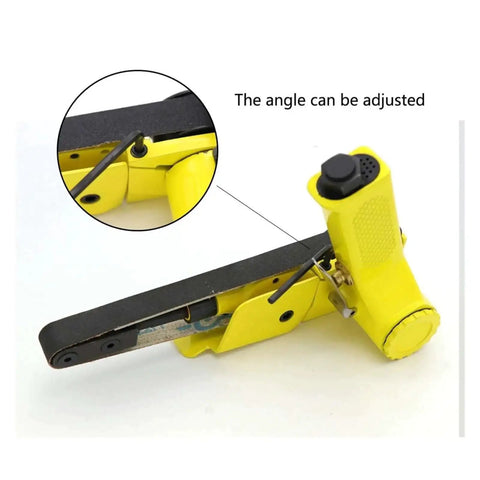 Air Belt Sander Polisher Kit With 20x520mm Belt, Pneumatic DIY Sanding Belt Attachment With Adjustable Angle Feature