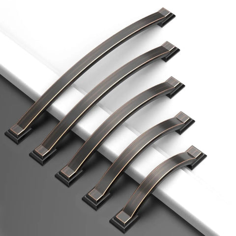 Brushed Gold Cabinet Pulls 4 Inch Hole Centers 102mm Arch Design 10 Pack Heavy Duty Zinc Alloy Kitchen Cabinet Handles