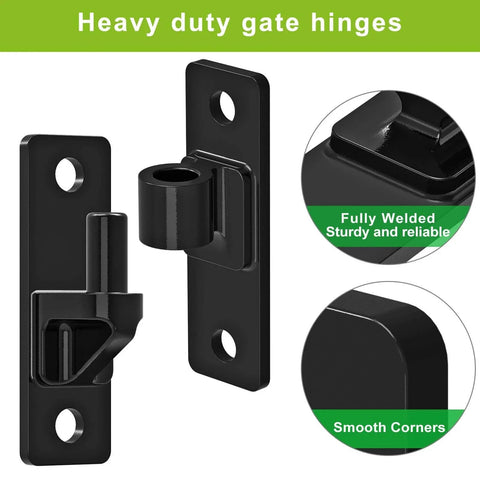 Heavy Duty Gate Hinges 2-Pack Steel Hinges With Electroplated Coating Wall Mount Female And Male Hinges For Fences And Farm Gates