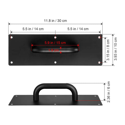 Black Stainless Steel Door Handle Pull Plate For Commercial Doors Push Pull Backplate Durable 304 Stainless Long Lasting Finish