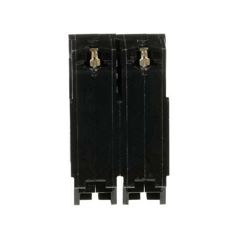 Front view of Single Q-Line THQL21100 100A Double-Pole 120/240 VAC Plug-In Circuit Breaker, Thermal-Magnetic Common-Trip for load centers.