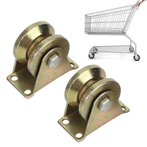 Two Pack V Type Sliding Gate Roller For Industrial Machines And Heavy Duty Sliding Doors With V Wheel Track And Bracket