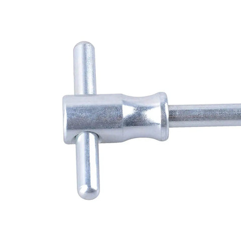 Close-up of Blind Hole Collet Bearing Puller Set With Slide Hammer, showing T-handle and metal finish, part of 9 piece inner bearing extractor kit.