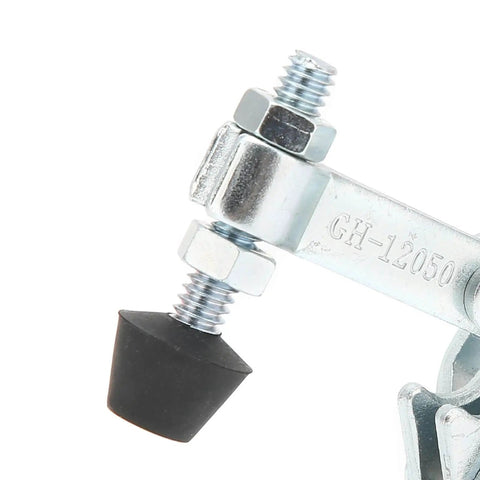 Close-up of Pro Grade Toggle Clamp For Drill Press, Small Quick Release Vertical Clamp for woodworking jigs and fixtures, heavy duty