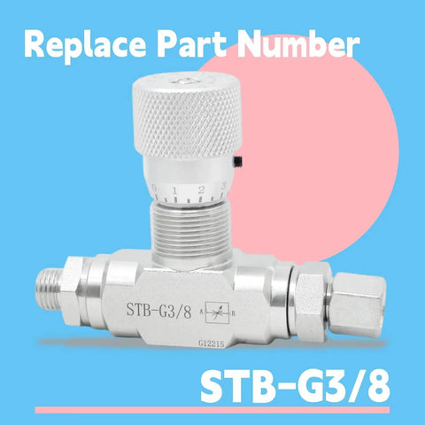 Heavy Duty Three Eighths Inch L08 Hydraulic Flow Control Valve for One to Two Ton Mini Excavators, STB G3/8 Replacement