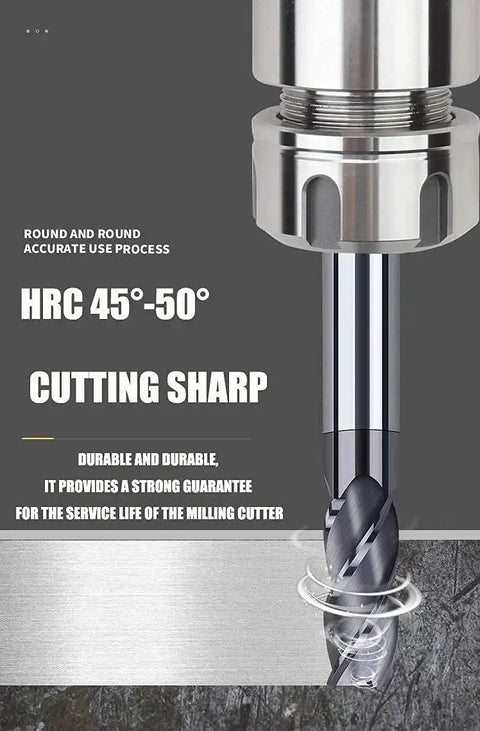 Close-up of a Carbide End Mill Set For CNC Machining With 4 Flutes, highlighting a pro-grade tungsten steel milling cutter