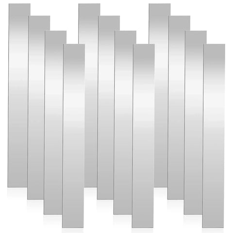12-piece 304 Stainless Steel Shim Stock Set 12 Inch Length, 1 Inch Width, 0.024 Inch Thick Metal Strips for Gap Filling and Trim Strips