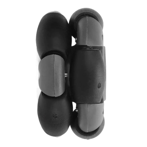 48mm 360 Degree Omnidirectional Wheel with Double Row Bearings for Robotics, lightweight design, side view.