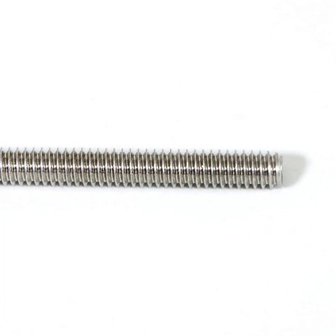Stainless Steel Fully Threaded Rod Quarter Inch 20 TPI 12 Inch Right Hand 4 Pack, close-up view of threaded surface