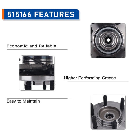 Close-up and side view of 4WD Front Wheel Bearing Hub Assembly Fits 2011-2014 Ford Expedition F-150 And Lincoln Navigator