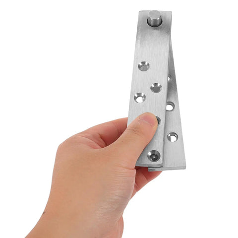 Hand holding Heavy Duty 360 Degree Hidden Pivot Door Hinges For Wooden Cabinets And Secret Bookcase Doors, Stainless Steel Concealed Hardware