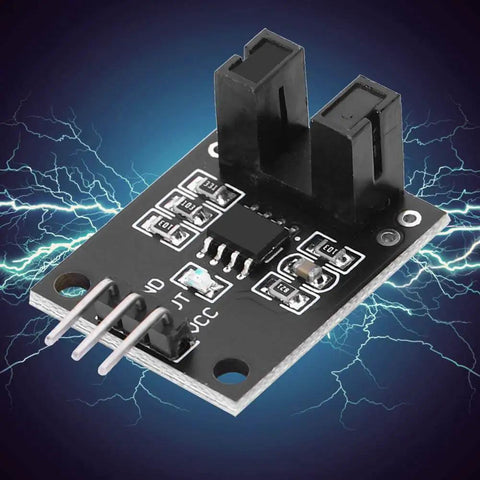 Infrared Photoelectric Sensor Module 10 Pack 5V DC For LM393 Compatible DIY Kit, close-up of module on digital background