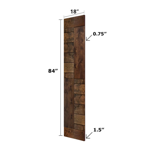 Solid Wood Bi-Fold Sliding Door In Dark Walnut Finish, 36-Inch Wide By 84-Inch Tall, Two 18-Inch By 84-Inch Panels