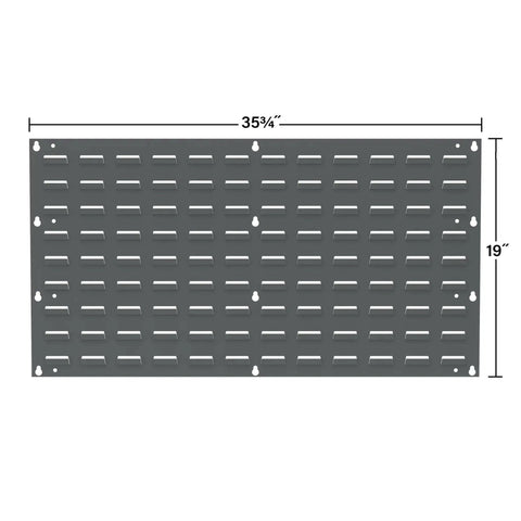 Heavy Duty Wall Mount Garage Storage Steel Louvered Panel For AkroBins Wall Storage Bins Hanging Organizer System 36 Inch Wide By 19 Inch High Gray Single