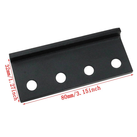 Flat Rail Connector Plate for Barn Door Track Adapter, carbon steel, black, 80mm x 32mm, sliding barn door hardware