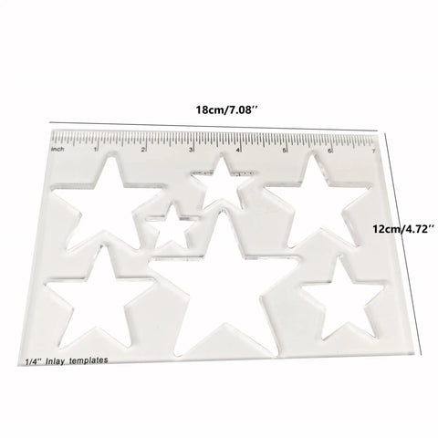 Bowtie Router Template Kit For Woodworking One Quarter Inch Thick Acrylic Jig With Star Inlay, 7 In 1 DIY Routing Template