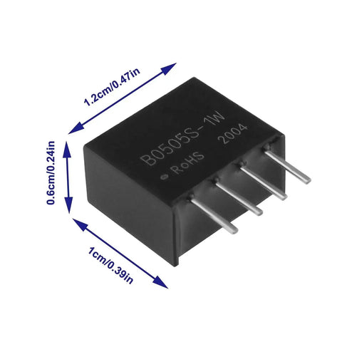 4 Pack Black 5V To 5V Isolated DC DC Power Supply Module B0505S-1W 1W Output, 4 Pin, Low No Load Current, High Isolation