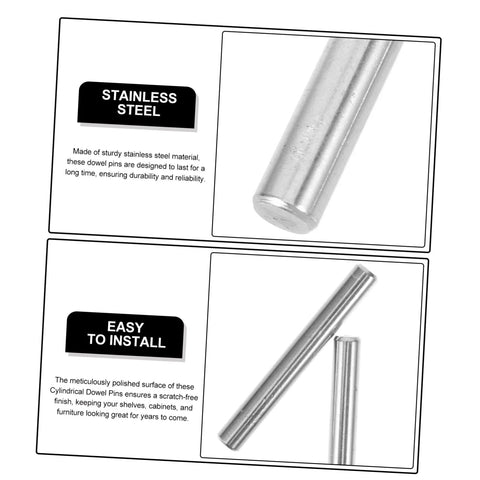 Stainless Steel Cylindrical Dowels Set 100 Pcs For Machinery And Automotive Applications Easy To Install Fastening Elements