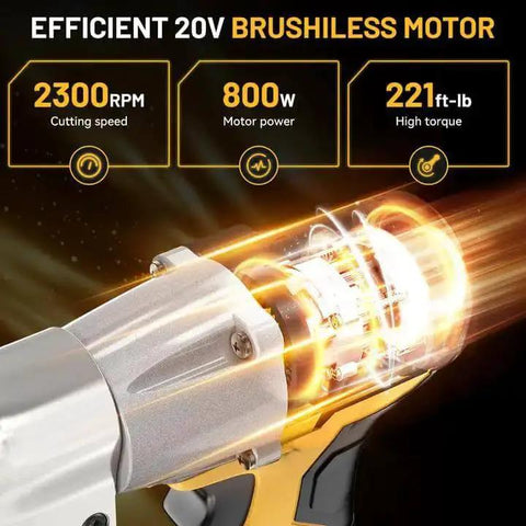 Cordless Metal Shears With 360 Degree Pivoting Head 20V Max Compatibility 221 Ft Lbs Torque Brushless Cutters motor details