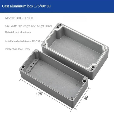 Industrial IP66 Waterproof Cast Aluminum Junction Box for Outdoor Electronic Projects Explosion Proof Enclosure Case 175x80x80mm