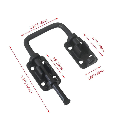 Sliding Door Loop Lock U Shaped Metal Flip Bolt Latch For Uneven Doors Small Slide Latches Hardware Matte Black Finish Easy Installation Security Latch For Home Durable Gate Lock For Interior And Exterior Use