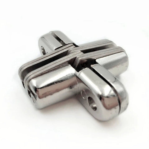 2-Piece Go-To Hidden Cross Hinge Set For Cabinets And Folding Doors, Stainless Steel Invisible Concealed Hinge with 180 Degree Swing
