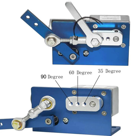 12V DC Linear Actuator For DIY Projects With 90 Degree Stroke, 8 RPM No Load Speed, 4.17 kg.cm Torque in blue housing.