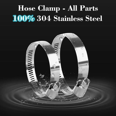 10 Piece Stainless Steel Hose Clamp Set Adjustable Worm Gear Clamps One And A Half Inch To Two And A Half Inch Pro Grade Heavy Duty