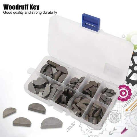 80 Piece Woodruff Key Set In Stainless Steel For Shafts And Hubs DIY Friendly Assortment For Home Shop Projects Durable Long Lasting Keys Wide Range Of Sizes For Precise Fits And Quick Repairs
