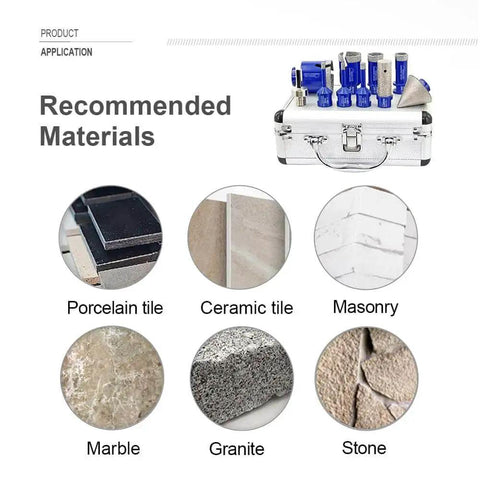 Bangin Diamond Drill Core Bit Set For Tile Porcelain Marble Ceramic Granite With Hex Shank Adapter 10 Piece with material recommendations