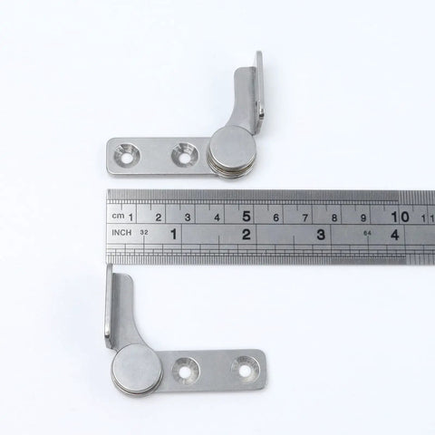 2 Nm Torque Shaft Hinge Set For Furniture, Damping Friction Hinges With 0.68 Inch Shaft, stainless left-right pair shown with ruler