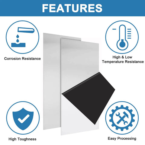 Features of Top-Quality 304 Stainless Steel Sheets Set Of 2 - Each 6 By 12 Inches And Super Slim At 1/32 Inch Thick, 20 Gauge Or 0.8mm With Stylish Snow Frosted Finish