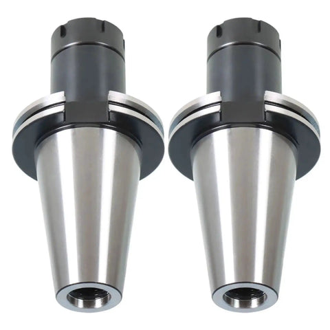 Two Piece ER32 Collet Chuck Set For CAT50 Tool Holder With 4 Inch Extension, steel construction, front view