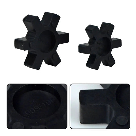 2 Pack L090 L095 NBR Rubber Spider Inserts For L Jaw Coupler Set Solid Center Black Heavy Duty Replacement Parts