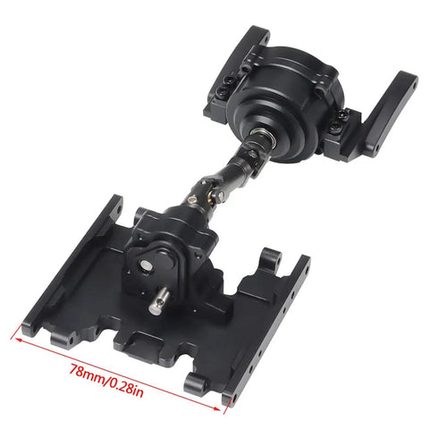 Planetary Gearbox Transfer Case And Short Drive Shaft Skid Plate Front Motor Mount Upgrade Kit for 1/10 RC Crawler
