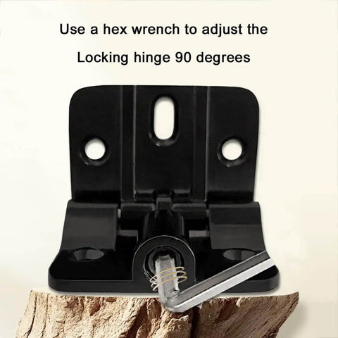 Adjustable 180 Degree Zinc Alloy Locking Hinges In Black For Bifold Doors And Folding Furniture Includes 90 Degree Stop