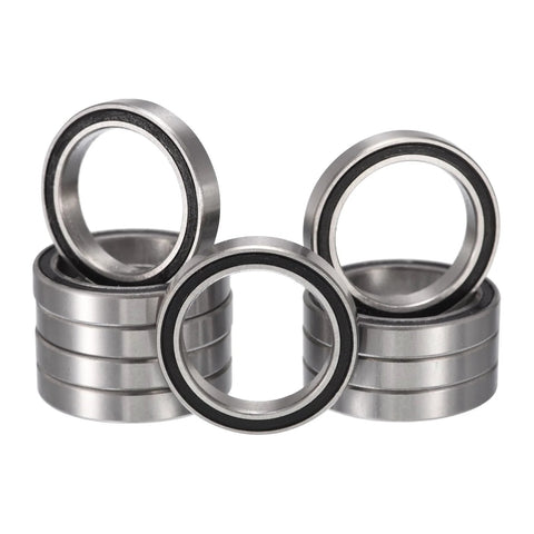 HiPicco 6700-2RS deep groove ball bearings, 10x15x4 mm, chrome steel with double rubber seals, set of 10