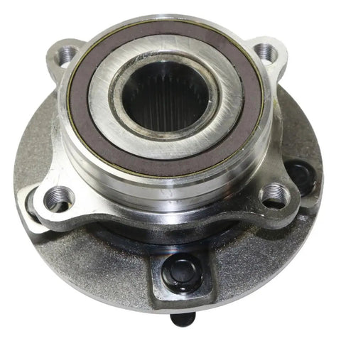 Front view of Front Wheel Hub Assemblies Pair For Your Mitsubishi Lancer 2008 2015 With Bearing And ABS Encoder Includes 5 Lugs Wheel Studs.