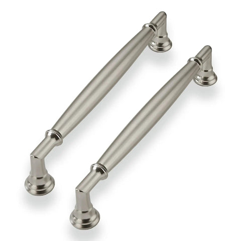 10 Pack 6 Inch Brushed Satin Nickel Cabinet Pulls Durable Solid Zinc Alloy Round Cabinet Hardware