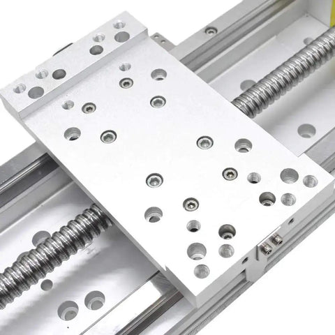 Top view of Beefy 300mm CNC Linear Guide Slide Table with 1605 Ball Screw and HG15 Rails 250kg Load Capacity Nema 34 Motor Base.
