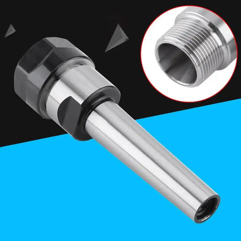 MT2 Collet Chuck Holder for CNC Milling, Taper Collet Arbor Adapter, heavy duty metal straight shank tool with close-up view