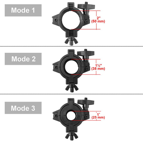 MOUNTAIN_ARK stage light clamps, plastic O-clamps for DJ par lights, 5-pack, fits 1–2 in OD pipe (33 lb)