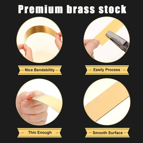 12 Piece Brass Shim Stock Assortment 6 By 1 Inch For Leveling, Gap Filler, And Trim Fitment, Includes Six Thicknesses Demonstrated