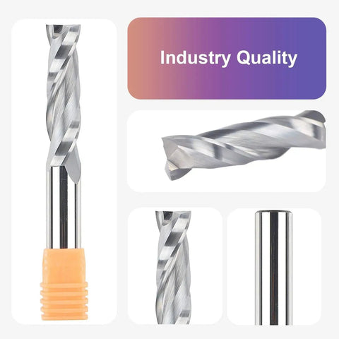 Pro Grade Solid Carbide Upcut Spiral Router Bit With One Half Inch Shank And One Half Inch Cutting Diameter for Wood Mortises.