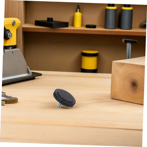 4 Pcs Grippy No Slip Rubber Feet With Threaded Base For Food Scales And Industrial Platforms, rugged black base on table
