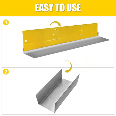 Heavy Duty 18 Inch Sheet Metal Bender Hand Tool, yellow 16-gauge steel, showing duct bending and folding in two steps.